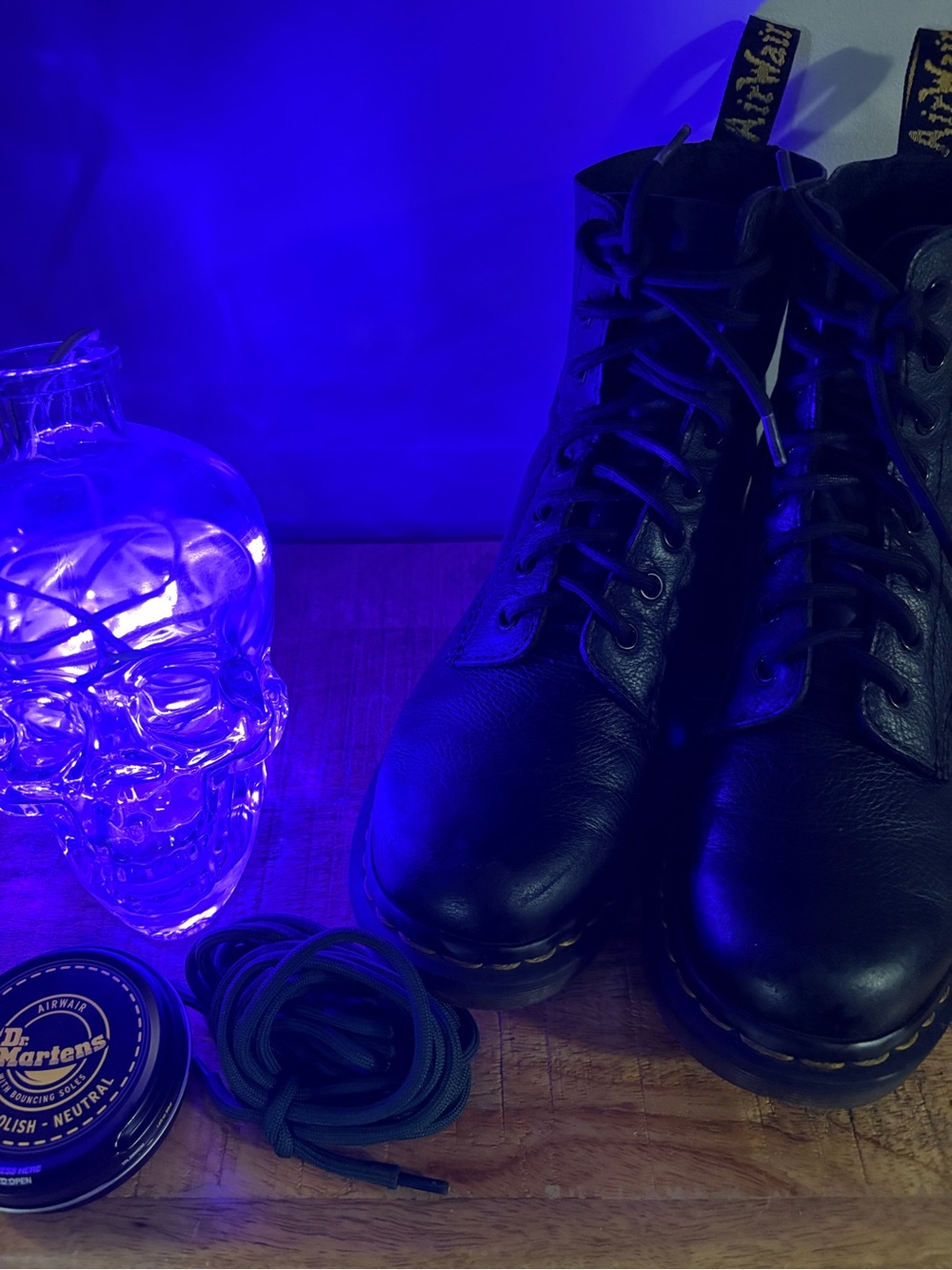 Dr. Martens Black Leather Lace-Up Combat Boots